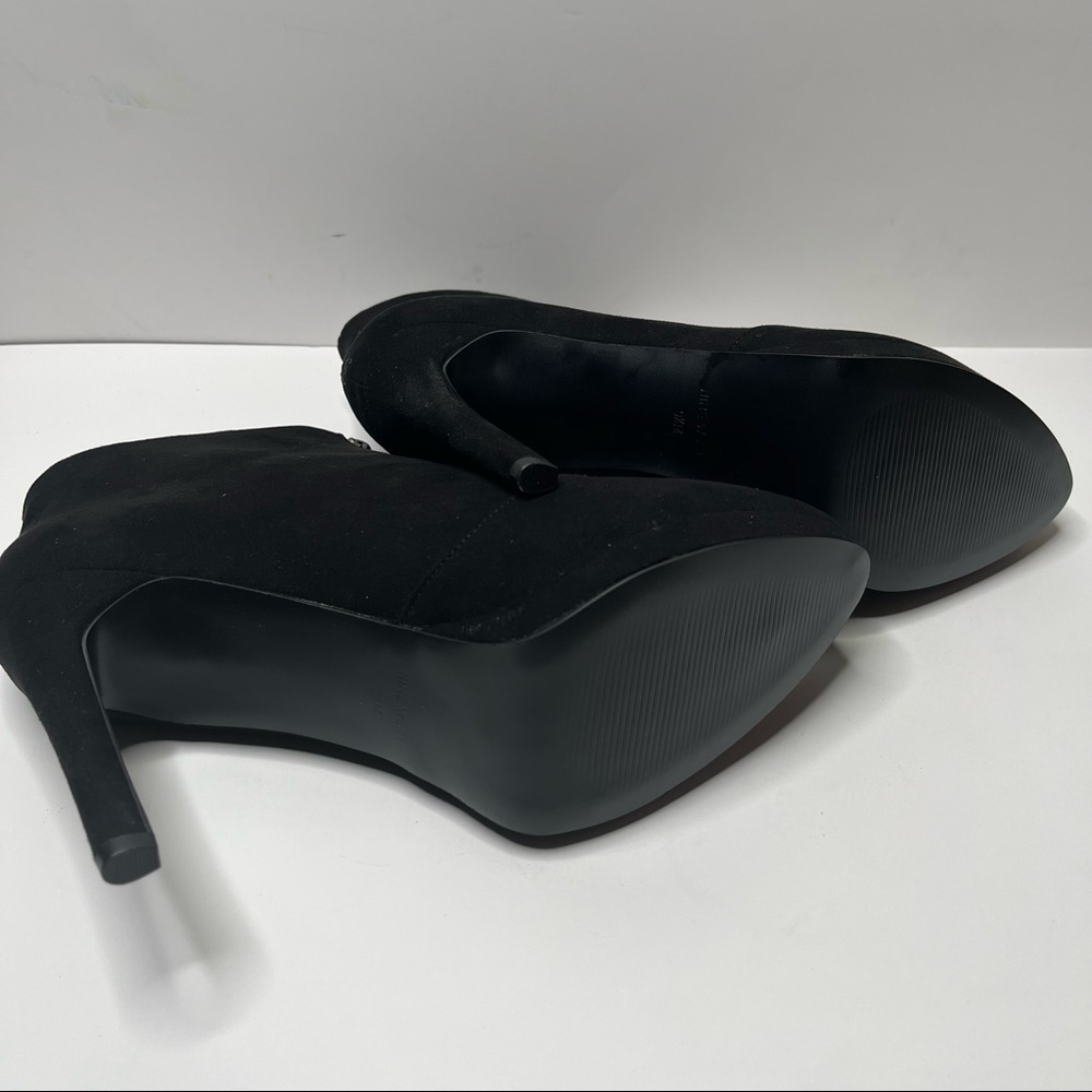 NWB Nine West Black Suede Booties | Heeled Boots - Picture 6 of 9
